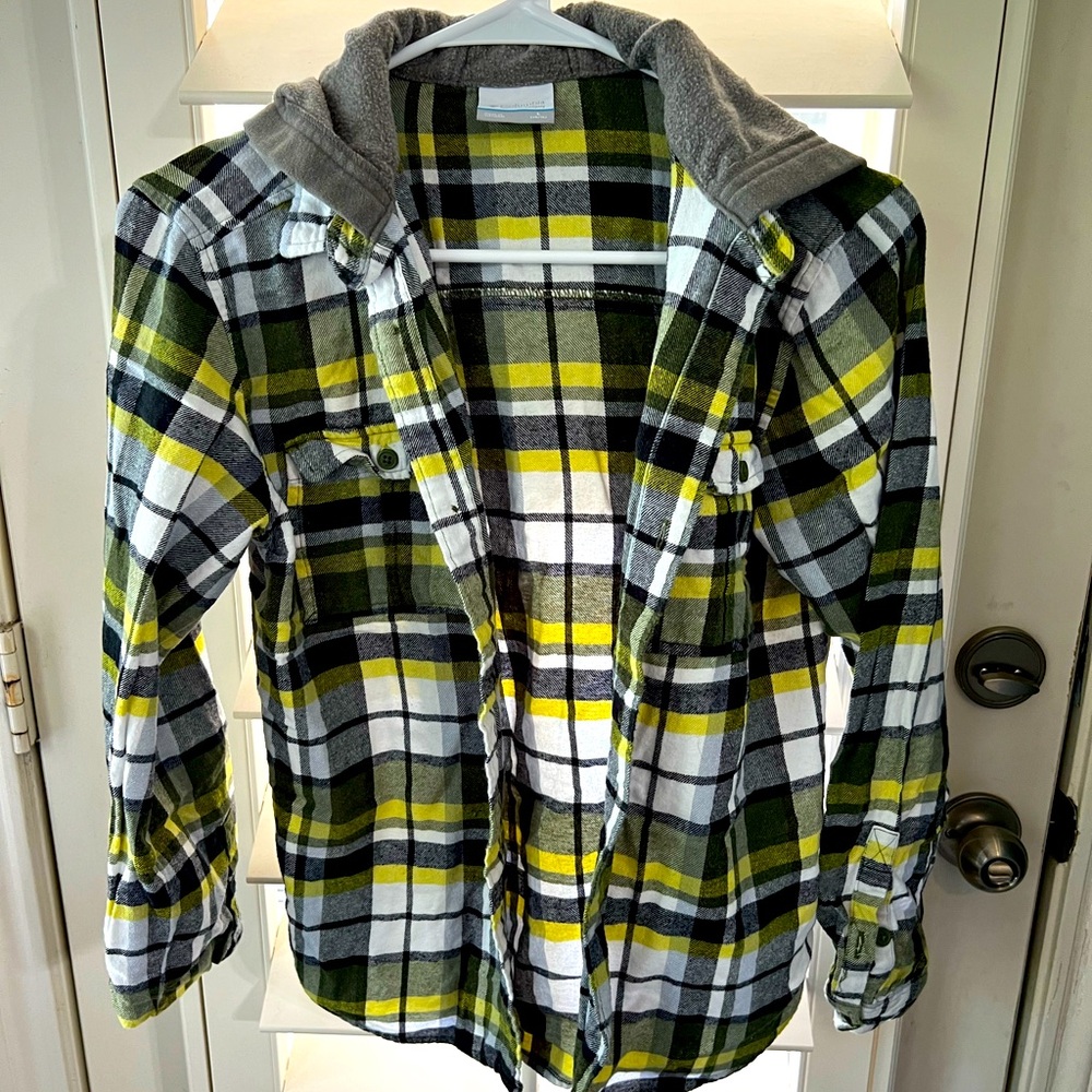 Boys Columbia Hooded Flannel Shirt